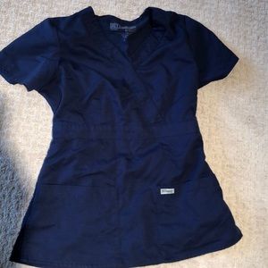 Greys anatomy blue scrub top